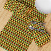 BN12  - Fancy Narrow Variegated Stripes in Orange, Brown, Red, Yellow, Orange Green