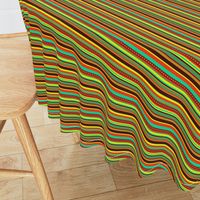 BN12  - Fancy Narrow Variegated Stripes in Orange, Brown, Red, Yellow, Orange Green