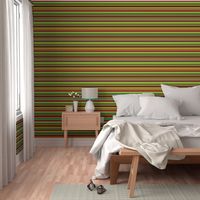 BN12  - Fancy Narrow Variegated Stripes in Orange, Brown, Red, Yellow, Orange Green