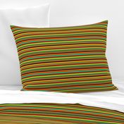 BN12  - Fancy Narrow Variegated Stripes in Orange, Brown, Red, Yellow, Orange Green