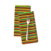 BN12  - Fancy Narrow Variegated Stripes in Orange, Brown, Red, Yellow, Orange Green