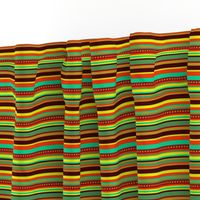 BN12  - Fancy Narrow Variegated Stripes in Orange, Brown, Red, Yellow, Orange Green