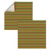 BN12  - Fancy Narrow Variegated Stripes in Orange, Brown, Red, Yellow, Orange Green