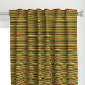 BN12  - Fancy Narrow Variegated Stripes in Orange, Brown, Red, Yellow, Orange Green