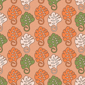 Tiki leaves medium green orange