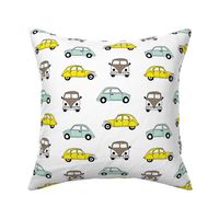Vintage old timer cars for classic car lovers boys yellow mint