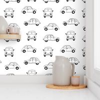 Vintage old timer cars for classic car lovers gender neutral monochrome black and white XS