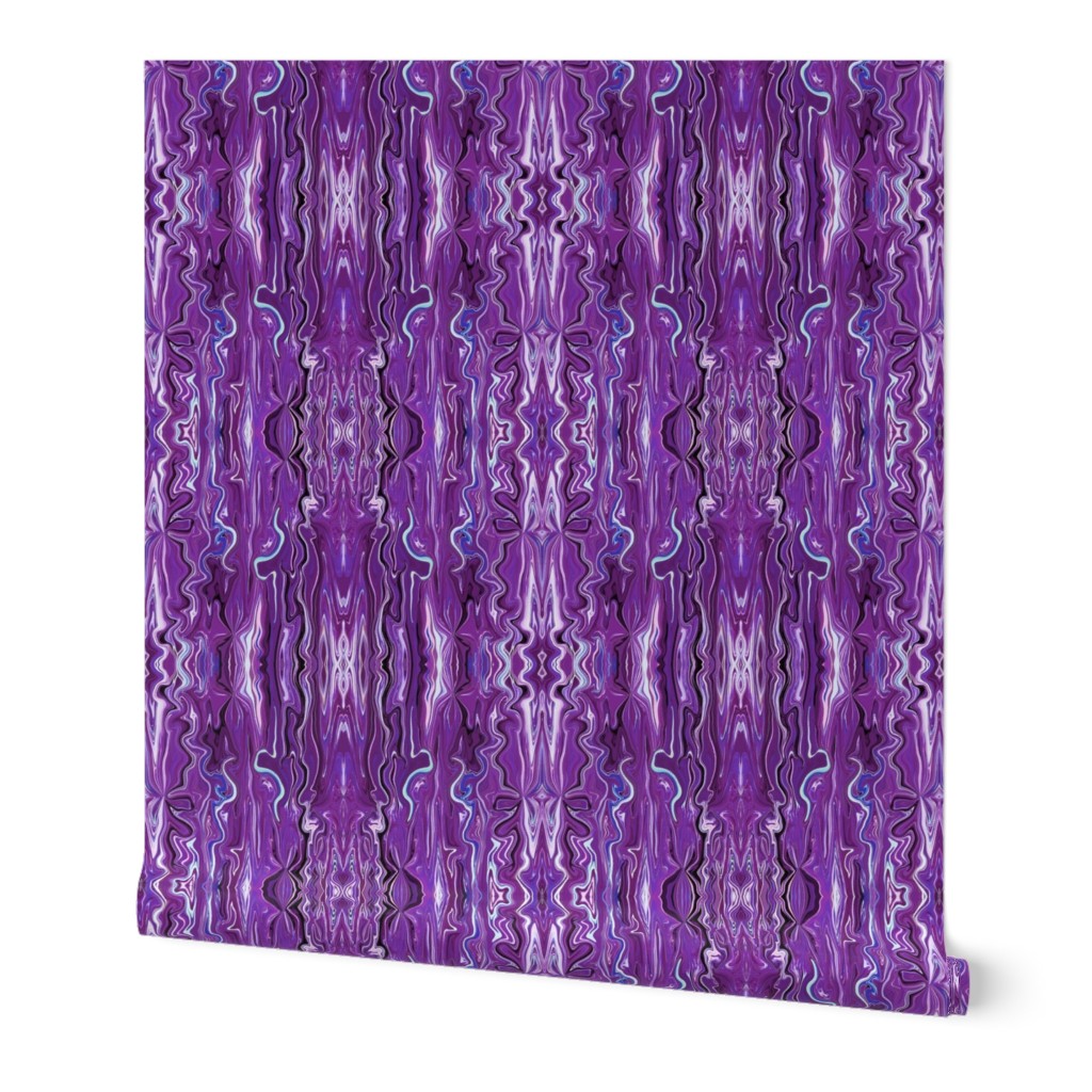 BFM30 - Butterfly Marble Brocade in Violet with Aqua and Blue Accents