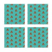 poop emoji cute funny fabric teal