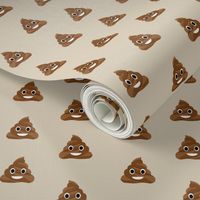 poop emoji cute funny fabric tan