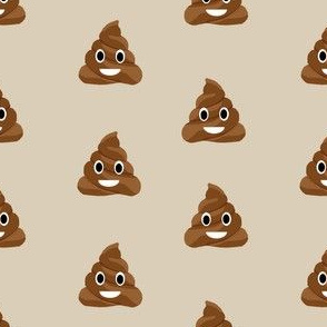 poop emoji cute funny fabric tan