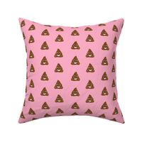 poop emoji cute funny fabric med pink