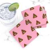 poop emoji cute funny fabric med pink