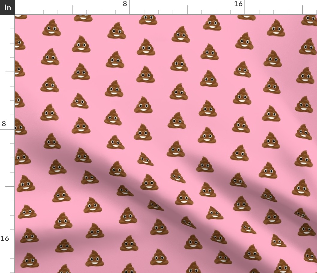 poop emoji cute funny fabric med pink