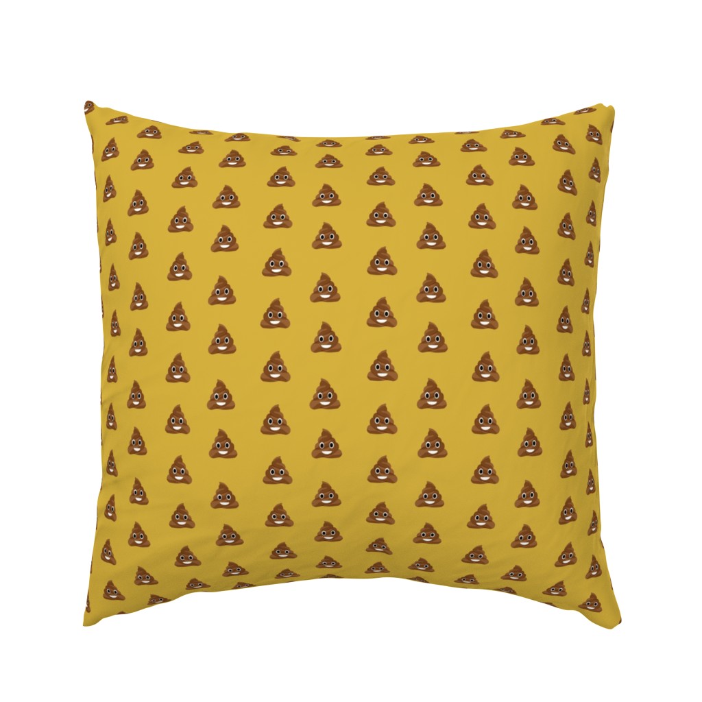 poop emoji cute funny fabric yellow