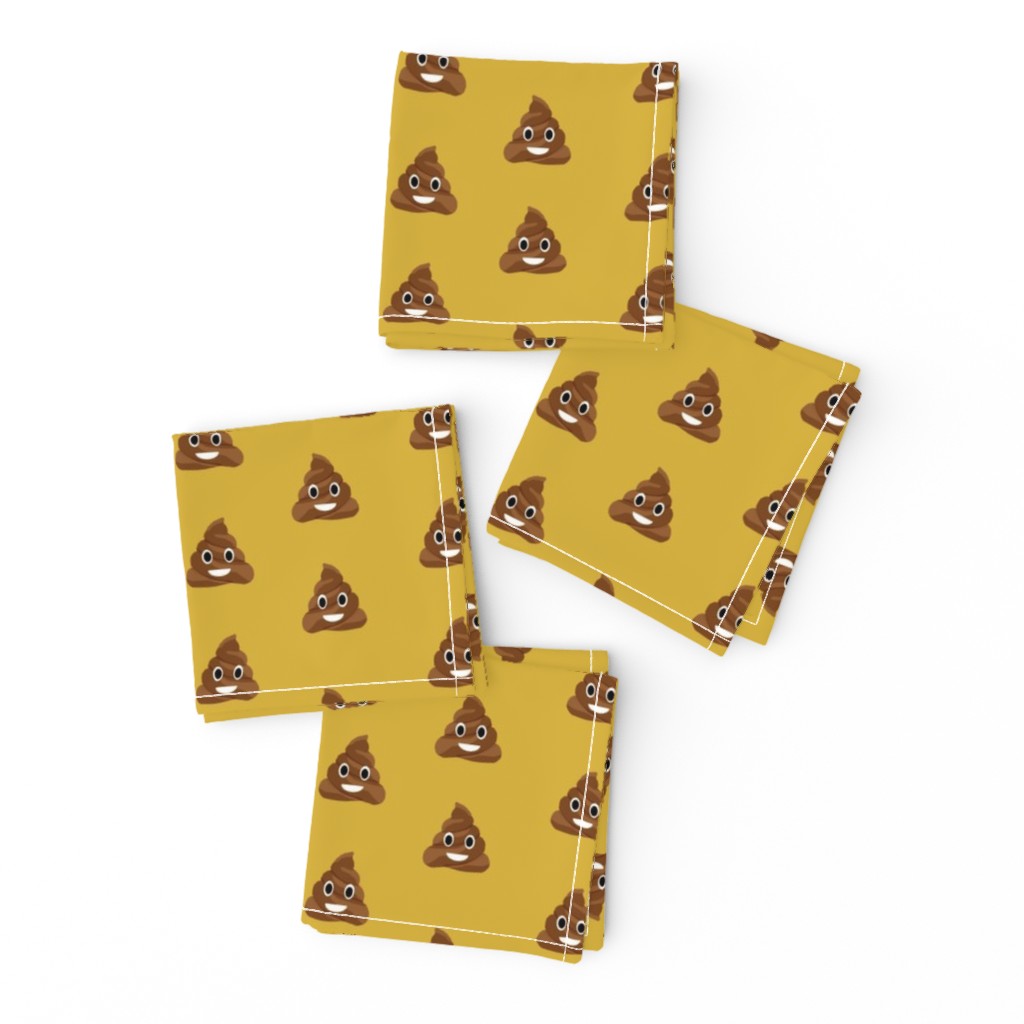 poop emoji cute funny fabric yellow