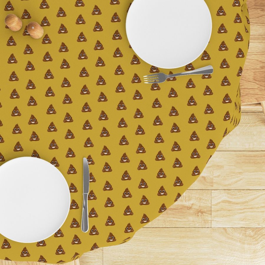 poop emoji cute funny fabric yellow