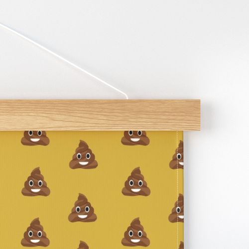 poop emoji cute funny fabric yellow