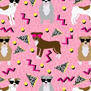 pitbull 90s rad retro dog breen pitbulls fabric pink