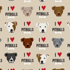 pitbull love dog breed fabric tan