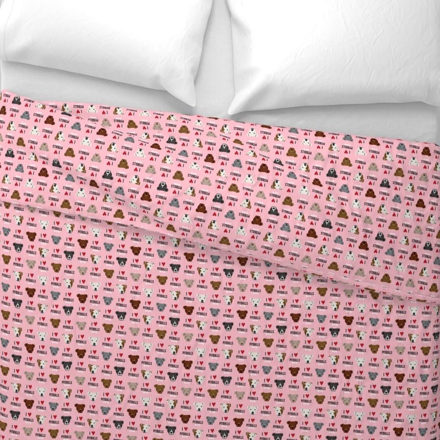 pitbull love dog breed fabric pink