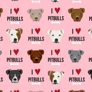 pitbull love dog breed fabric pink