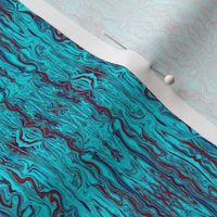BFM27 - Butterfly Marble  Brocade in Aqua with Red Accents