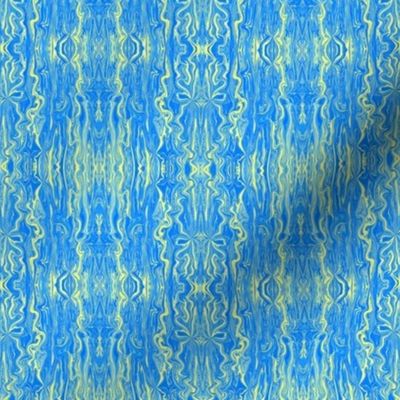 BFM26 - Butterfly Marble Brocade in Blue with Yellow Accents