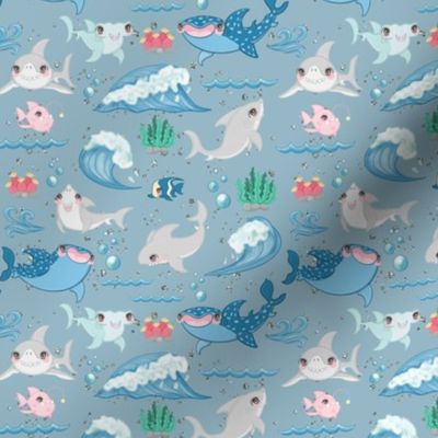 Shark and Friends in light blue