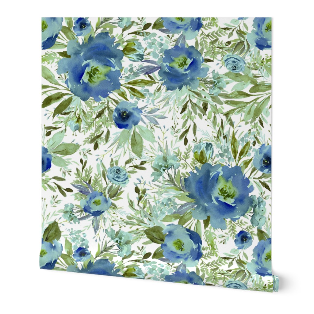 8" Blue Meadow Florals - Blue