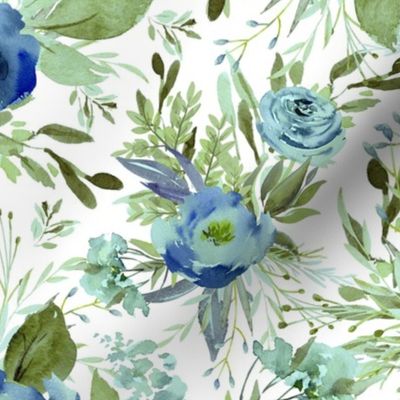 18" Blue Meadow Florals - Blue