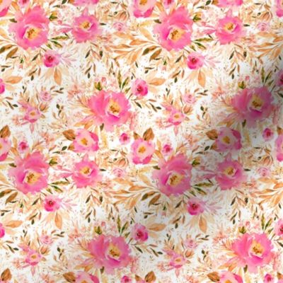 4" Faded Pink Meadow Florals