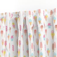 Cute ice cream characters pattern