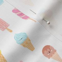 Cute ice cream characters pattern