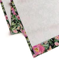 18" Pink Meadow Florals - Black