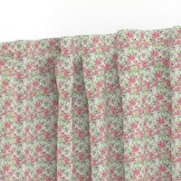 1.5" Pink Meadow Florals - White