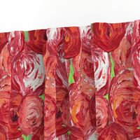 Luscious Cabbage Roses - large scale