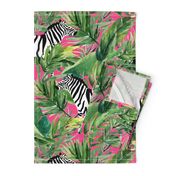 21" Zebra with Leaves - Fuchsia