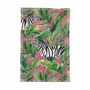 21" Zebra with Leaves - Fuchsia