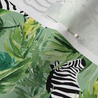8" Zebra with Leaves - Green