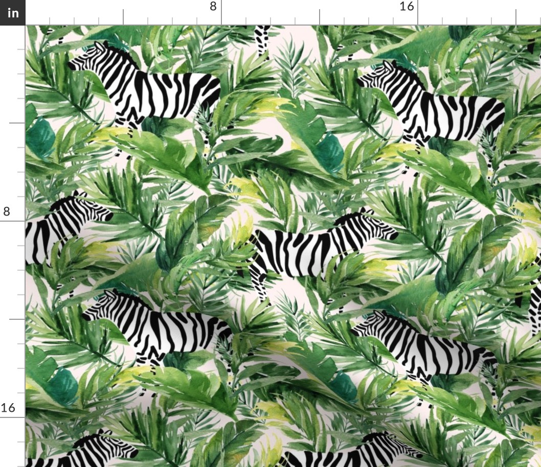 10.5" Zebra with Leaves - Ivory