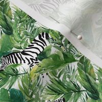 4" Zebra with Leaves - White