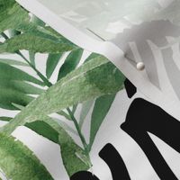 21" Zebra with Leaves - White