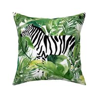 21" Zebra with Leaves - White