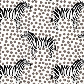 4" Zebra with Tan Polka Dots