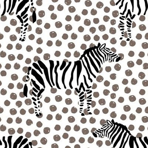 8" Zebra with Tan Polka Dots