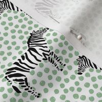 4" Zebra with Green Polka Dots