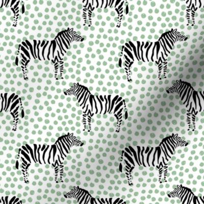 4" Zebra with Green Polka Dots