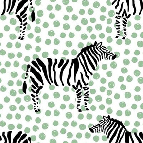 8" Zebra with Green Polka Dots