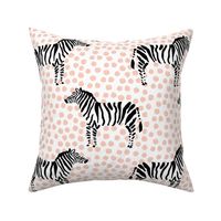 10.5" Zebra with Peach Polka Dots